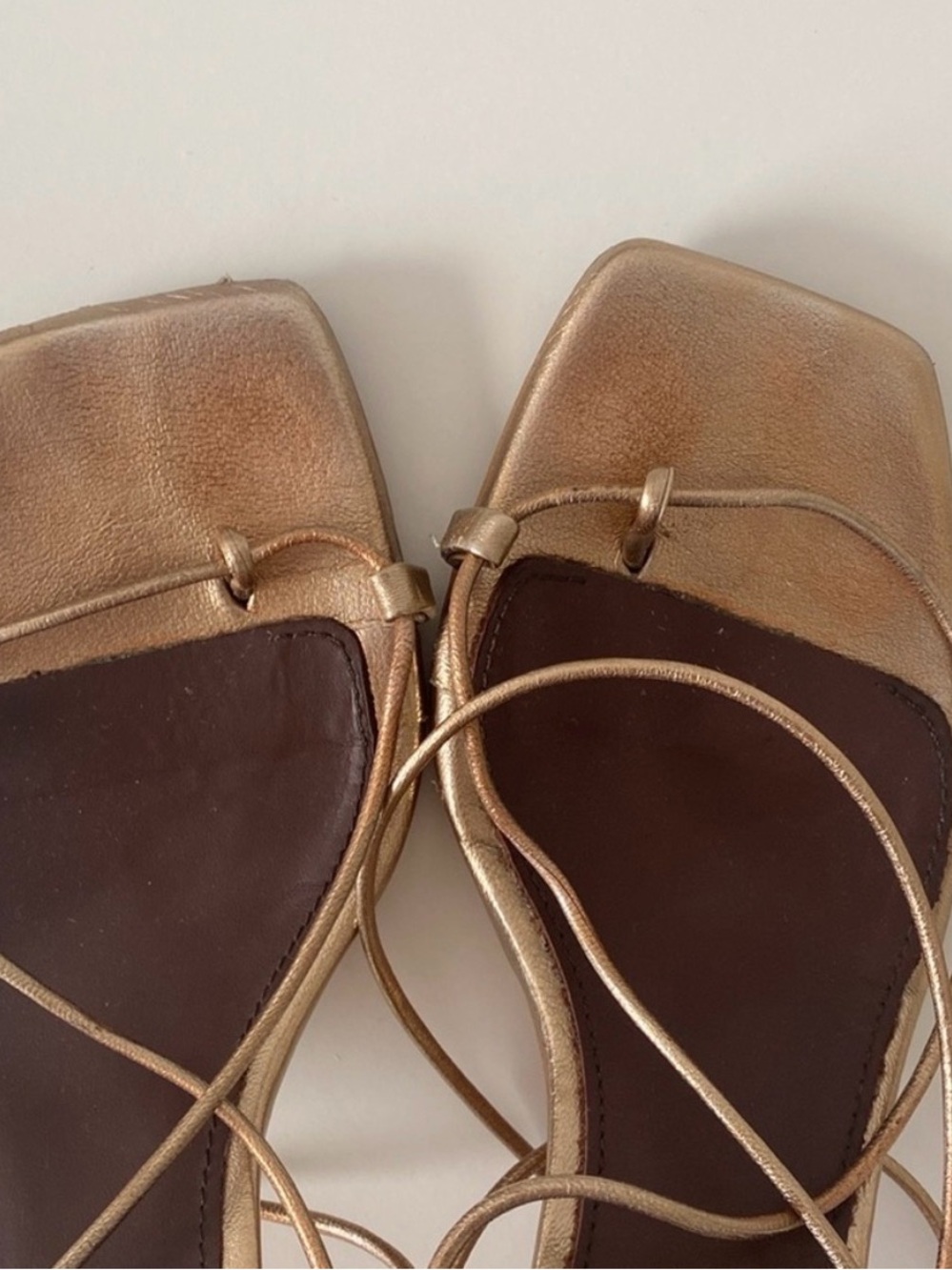 ALOHAS Metallic Bronze Bellini Lace Up Heels - Picture 4 of 7